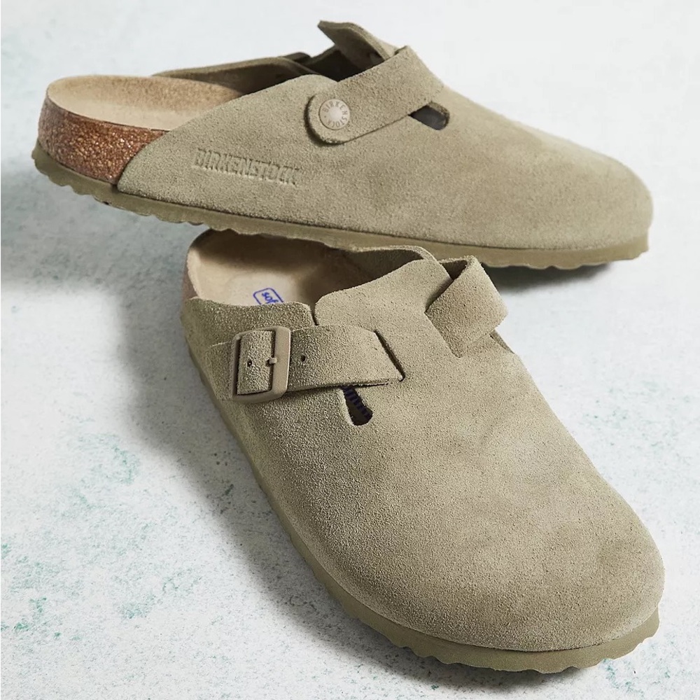 NWT Birkenstock Boston Soft Footbed Faded Khaki Sz 39 US 8-8.5 Regular Width
